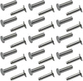 15 Sets 4MM Brass and Stainless Screw Rivets are Suitable for Kitchen Knife Handle Attachment(Silver)