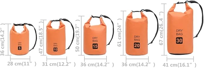SKM Dry Bag Orange 15 L PVC (Weight-1KG)