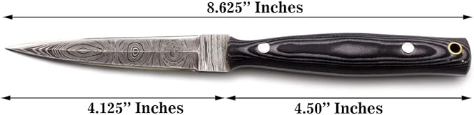 Handmade Damascus Steel Fixed Blade Bowie Knife for EDCHuntingSurvivalCampingBushcraftand Fishing-Fixed Blade Dragger-Full Tang Micarta Handle with Cowhide-Leather Sheath -DCX 22-290