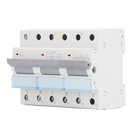 Manual Transfer Switch RV 3P 400VAC Single Side Interlock Circuit Breaker 35mm DIN Rail Mounting (125A)