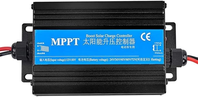 MPPT Solar Charge Controller 24V-72V 300W Boost Charger with Digital Display for Home RV Off-Grid Solar Panel System Battery Regulation