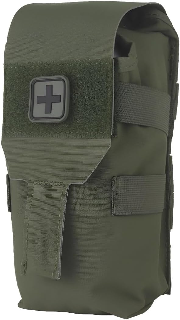 Small Vertical First Aid Kit Tactical Medical Pouch With MOLLE Nylon Emergency Bag For Team Activities Outdoor Games (10x20cm 0.11KG)