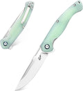 Eafengrow EF953 Pocket Folding Knife G10 Handle D2 BladeEDC Tool Knife for Outdoor Camping Hiking (Jade)