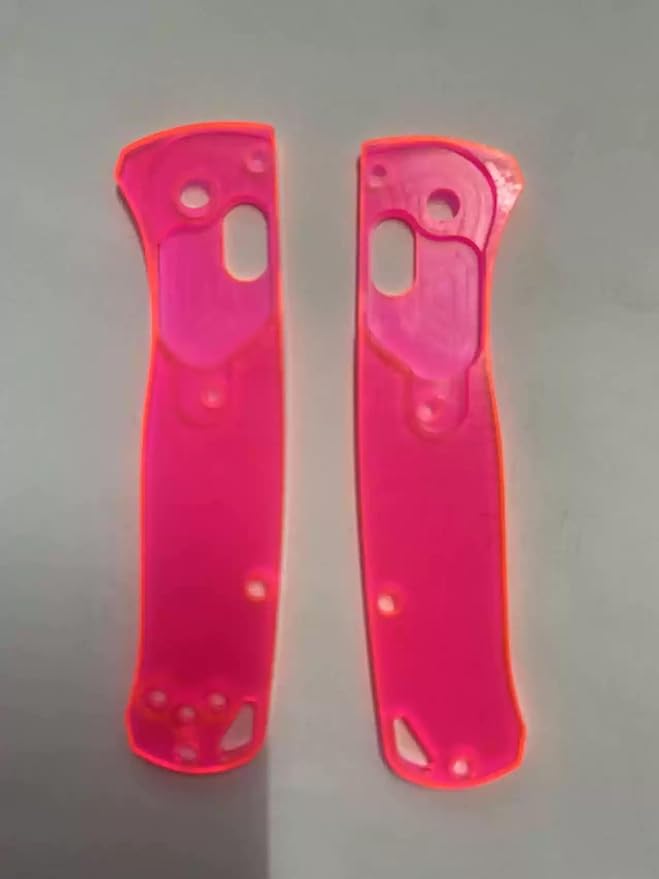 1 Pair Acrylic Scales in Rose Red Fits for 533 Handle Patch DIY Replacement Accessory