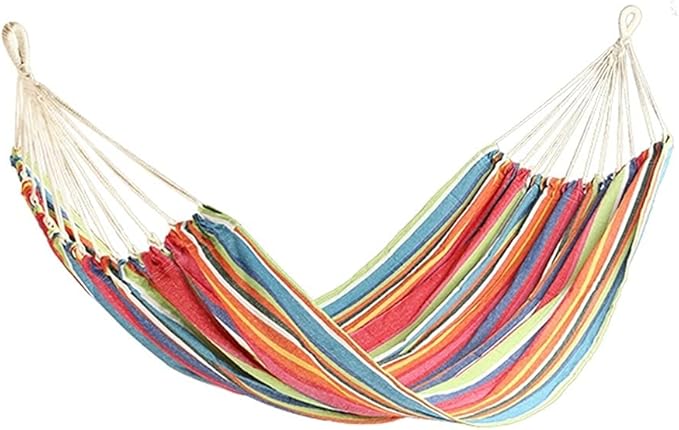 Portable Hammock Ultralight Camping Canvas Portable Hammock Rainbow Outdoor Leisure Hammocks for Backpacking Beach