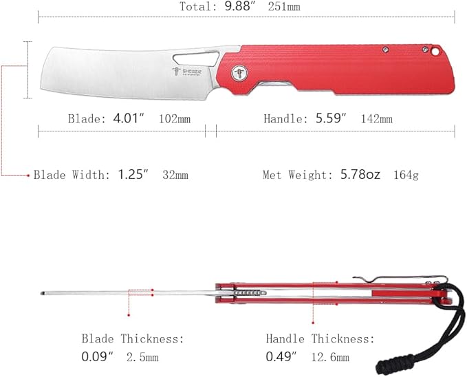 D2 Steel Outdoor Folding Knife Camping Chef Knife for Man G10 Handle with Pocket Clip. 4.01 Pocket Knife for Outdoor Cooking Fishing Hiking &amp EDC. 59-60 HRC Satin Blade. XUN119A-RGS