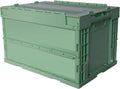 Foldable Storage Bin 56QT Collapsible Organizer Box with Handles for Home Car Trunk Camping &amp Outdoor Eco-Friendly Plastic Container (Khaki 21.9x15.2x12.8)