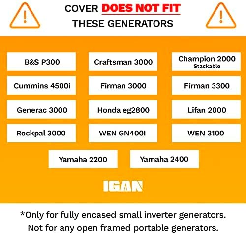 IGAN Small Inverter Generator Tent Cover While Running Compatible for Honda and Most 1000~2300 Watts Generators Portable Outdoor All-Weather Tarpaulin Cover for Rain Black