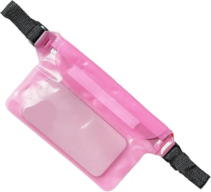 Waterproof Dry Bag Waterproof Swimming Bag Ski Drift Diving Shoulder Waist Pack Bag with Waist Strap Phone Fanny Pack Mobile Belt Bag for Rafting for SwimmingBoating(Pink)