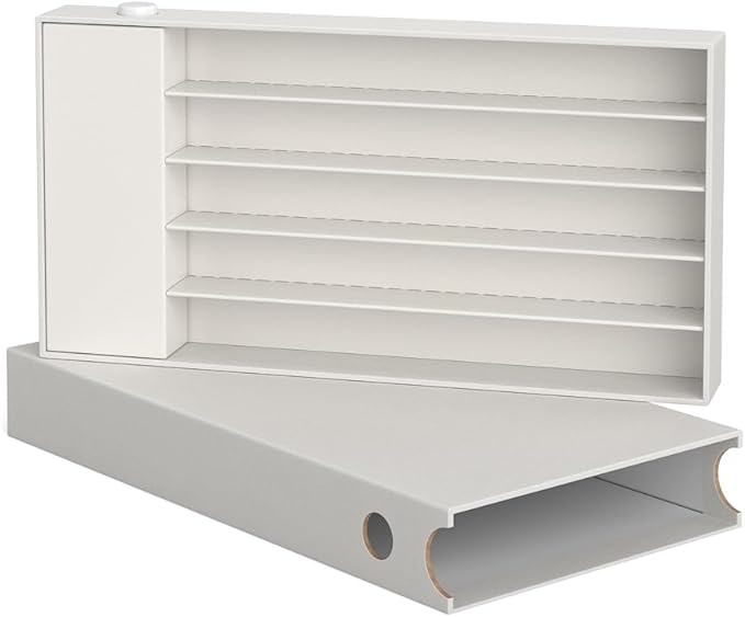 100 Pack – Child Resistant &amp Recyclable Slim Pre-Roll Paperboard Boxes with Press Button &amp Foam Insert – Sustainable Storage for Small Products (White) (White)