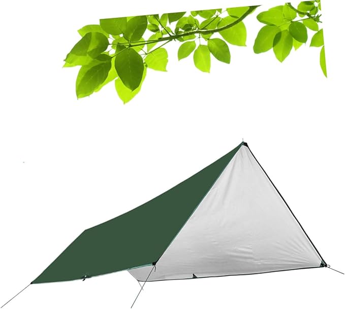 Sosoport 1set Outdoor Tarp Groundsheet Mat for Camping Sunshade Shelter and Beach Use Lightweight Windproof Versatile Canopy Shade Large Green