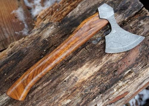 Axe Damascus Steel 14 Natural Wood Handle Axe/Hand Forged Woodsman Axe