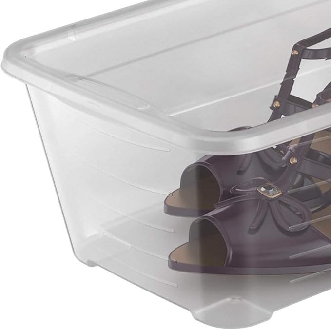 Life Story Durable 5.7-Liter Clear Shoe &amp Closet Storage Box Container (72 Pack)