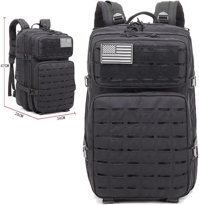Outdoor Sports Pack Hiking Bag Tactical Rucksack Camo Knapsack Combat Camouflage Tactical 47L Molle Backpack - Purple