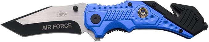 THIRD Assisted Safety Folding Knife 10166A Air Force Emblem with Sheath