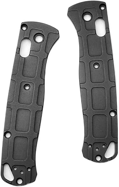 1 Pair Custom Aluminum Alloy Scales Fits for Bugout 535 Premium CNC Handle Patch(Black)