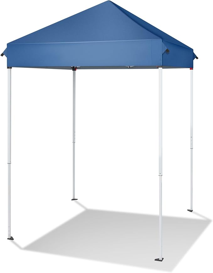 5'x5' Pop Up Canopy TentBeach Tent with One Push SetupInstant Setup GazeboPortable &amp Compact Sports ShelterOutdoor Sun Shade for EventsPartiesCampingOutdoor Events (Blue)