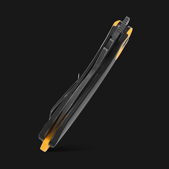 Sitivien ST163 Folding Pocket KnifeAUS-10 Steel Blade G10 Handle EDC Tool Knife for Outdoor Survival Camping Hiking(Yellow)