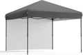 10 X 10ft Pop-Up Canopy Foldable Outdoor Sunshade Shelter One-Push Setup Tent for Events Parties Camping and Commercial Use. Instant Setup Tent Shelter with 1 Removable Sidewalls+ Gray