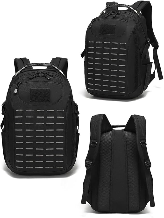 Military Tactical Backpack for Men Military Molle Pack Daypack 3 Day Assault Pack Rucksack Bag (Black)