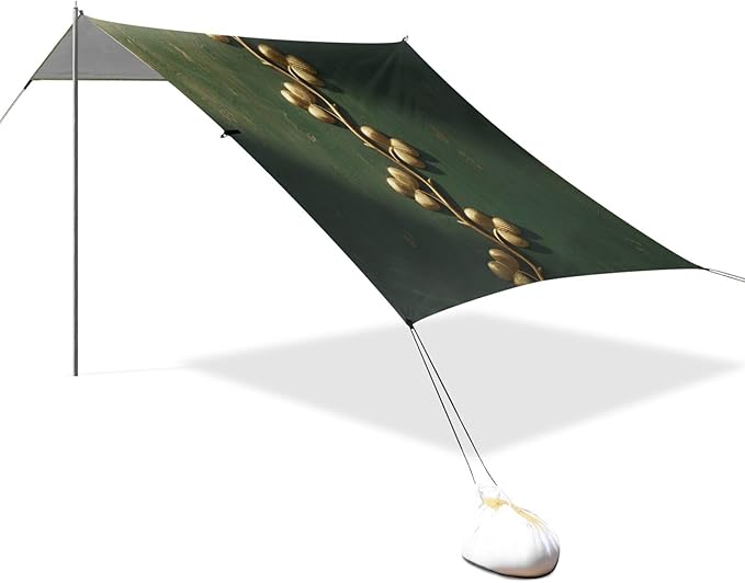 xigua St. Patrick's Day Beach Tent Sun Shelter with Carrying Bag - Silver Coated Oxford Fabric Beach Canopy for Beach Camping Fishing - Includes Windproof Ropes Sandbags &amp Stakes