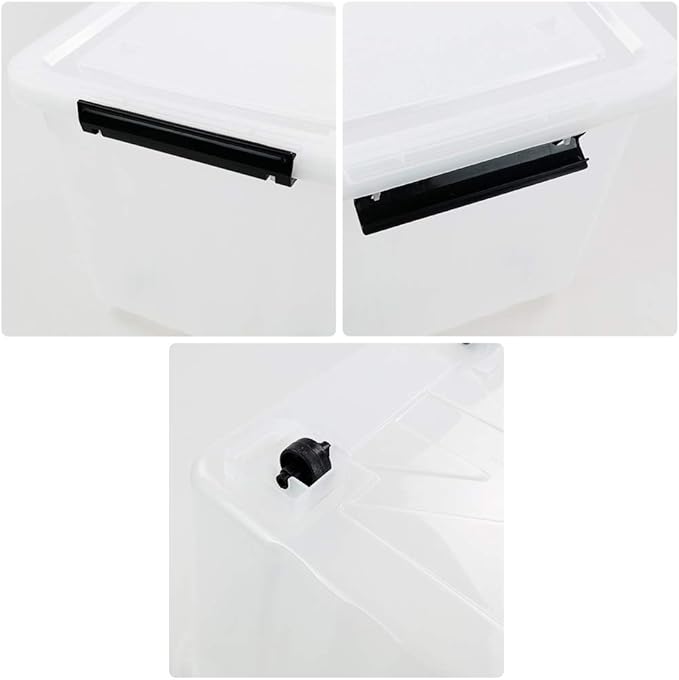 4-Pack Clear Plastic Storage Bins with Lid 42 L Large Plastic Storage Box
