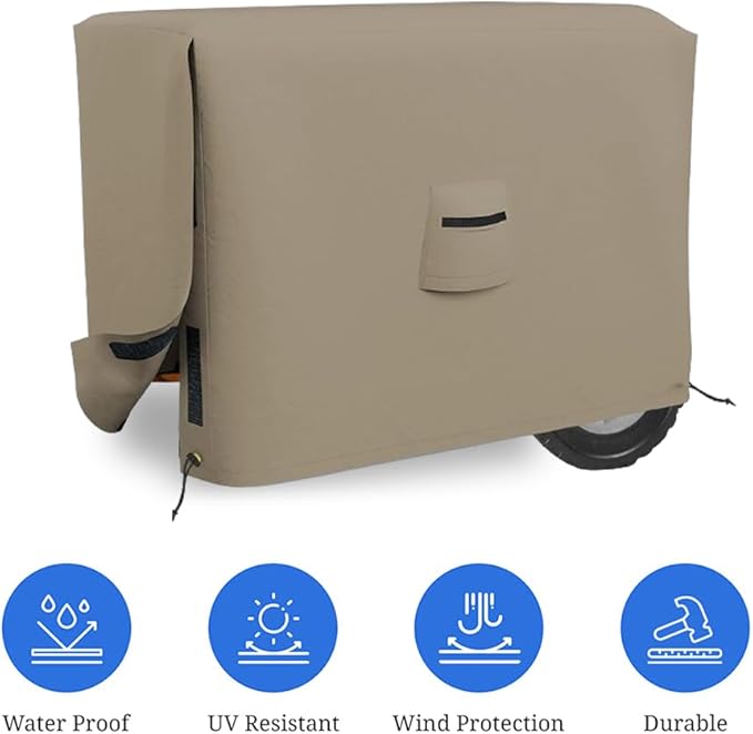 Covers &amp all Outdoor Generator Cover 12 Oz Waterproof UV &amp Weather Resistant Universal Portable Equipment Machinery Storage Protector with Air Vents Velcro &amp Drawstrings (26L x 20W x 2