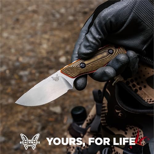 Benchmade - Hidden Canyon Hunter 15017-1 Fixed Blade Hunting Knife with Orange G10 Handle (15017-1)