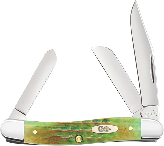 Case XX WR Pocket Knife Medium Stockman Lizardskin Jigged Bone Handles Item #22846 (6318 SS) 3 5/8 Inches Closed
