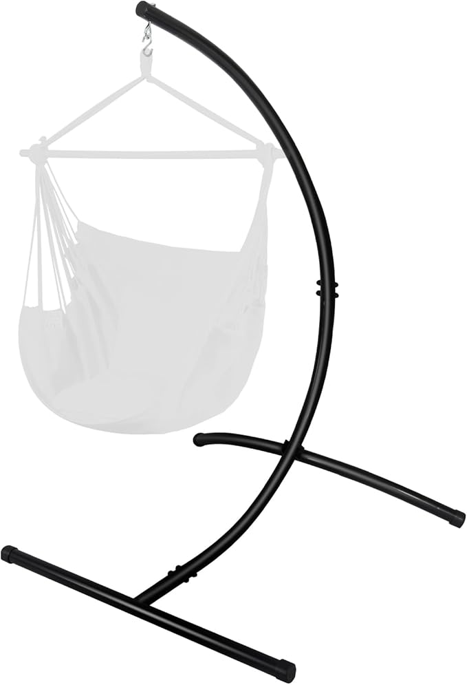 GOUTIME Hammock Chair Stand Only Hanging Swing Egg Chair Stands Frame Holder Heavy Duty Steel C Stand for Indoor Outdoor Max Load 350 LBS