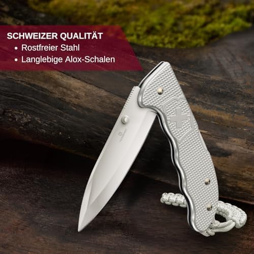 Victorinox Evoke Swiss Army Knife Featuring a Foldable Blade with Thumb Stud and Lockback Mechanism