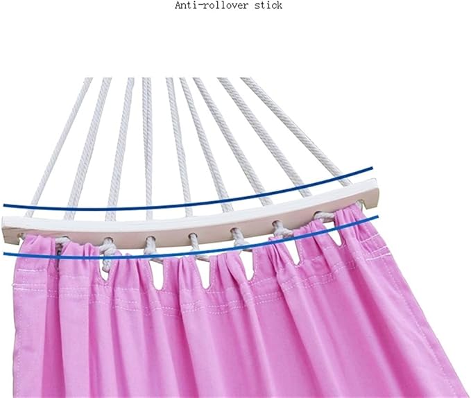 Portable Hammock Portable Child Hammock Hanging Swinging Outdoor Camping Hammocks Kid Cotton Fabric Canvas Travel Hang Bed for Backpacking Beach (Color : Pink)