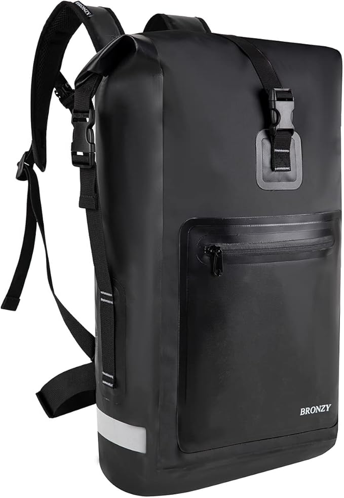 Vogano Waterproof Backpack Waterproof Bag Dry Bags 30L Roll Top Closure Travel Bags For Kayaking Camping Boating Hiking Beach (Black)