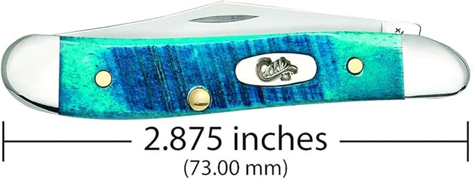 Case WR XX Pocket Knife Peanut Caribbean Blue Jig Bone Item #25596 - (6220 SS) - Length Closed: 2 7/8 Inches