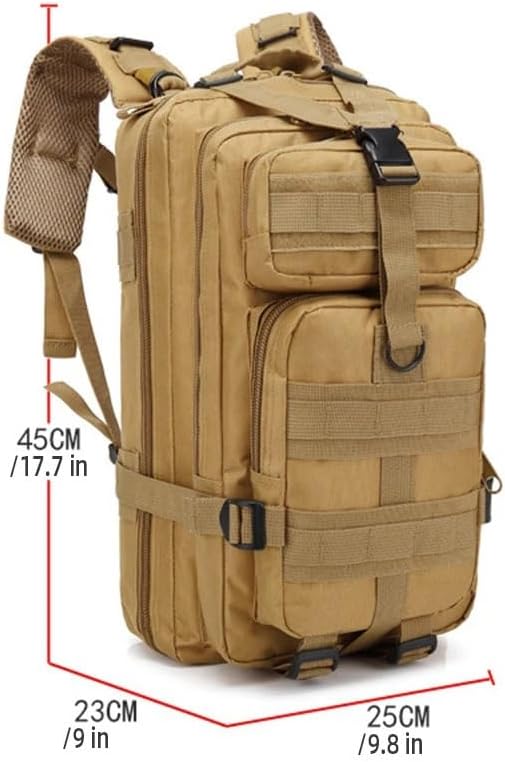 ZUC Classic Tactical Backpack Travel Sports Camouflage Bag Outdoor Climbing Hunting Backpack Fishing Hiking Nylon 3P Pack Bag(B)