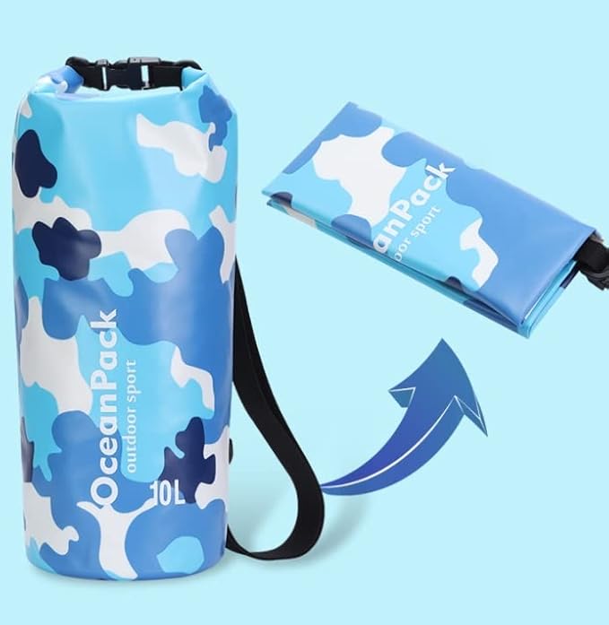 Floating Waterproof Drying Bag (20L) Lightweight Dry Storage Bag with Seal Snap &amp Shoulder Strap Suitable for Traveling Fishing (Color : Gray)