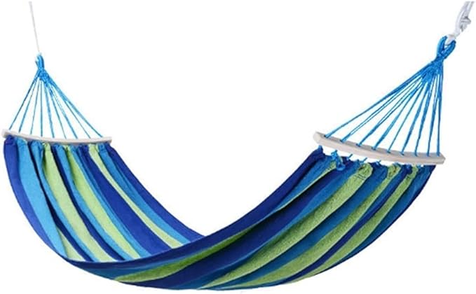 Portable Hammock Portable Outdoor Hammock Camping Travel Chair Rainbow Striped Wooden Stick Swing Garden Leisure Hammocks for Backpacking Beach (Color : B Size : 200x150cm)