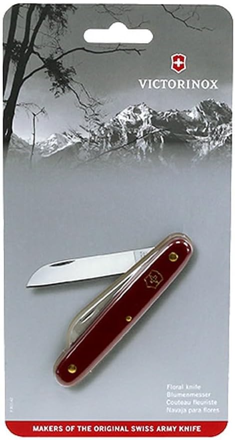 Victorinox Pocket tool garden flower knife red 2 functions blade straight ring Swiss made
