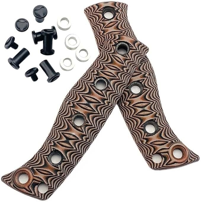 1 Pair Custom Micarta Scales Handle Replacement with 5 Sets Screws Fit for Fixed Adamas 375