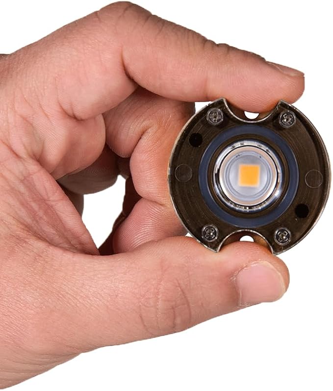 VOLT 12V 1W 2700K Warm White IP67 Watertight 116 Lumen Solid Brass BuddyPro LED Puck Light (Beacon Top) for Deck Step or Hardscape Outdoor Lighting