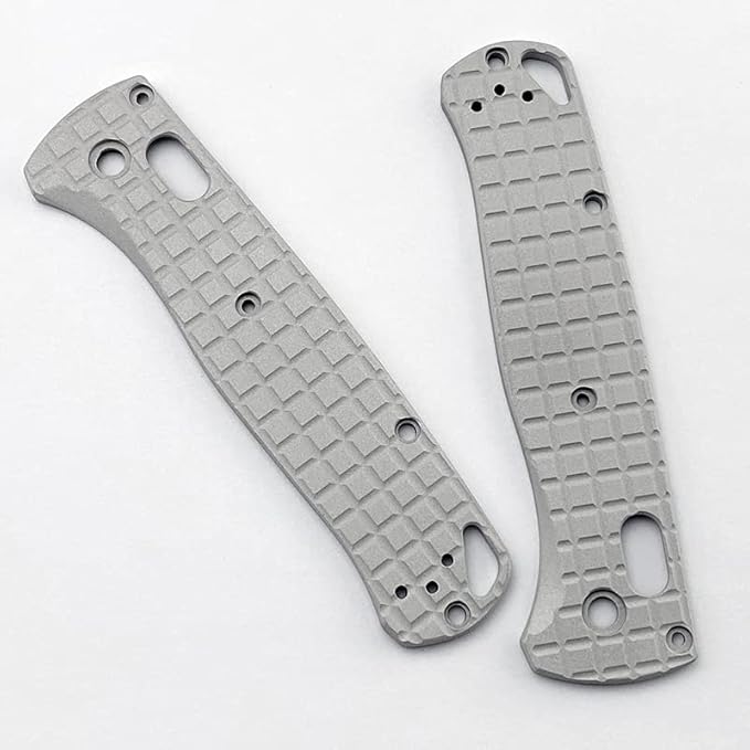 1 Pair Custom Aluminum Alloy Scales Fits for Bugout 535 Non Slip Handle Patch DIY Accessory(Gray)
