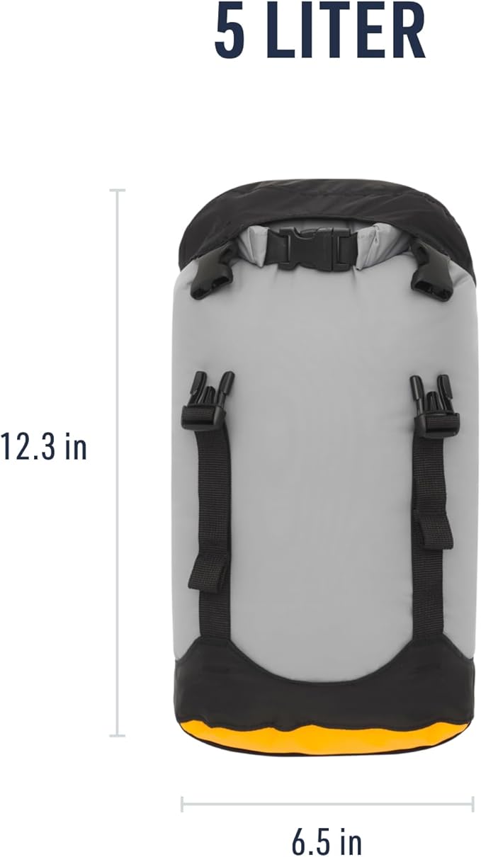 Sea to Summit eVac Compression Dry Bag Waterproof Compression Sack 5 Liter High Rise Grey