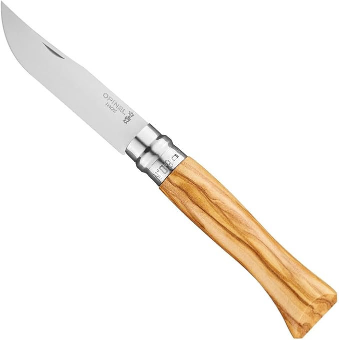 Opinel Pocket Knife No. 09 with Olive Wood Handle and 12C27 Steel Olive
