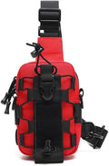 Outdoor Sports Hiking Sling Bag Shoulder Pack Camouflage Tactical Molle Chest Bag - Red