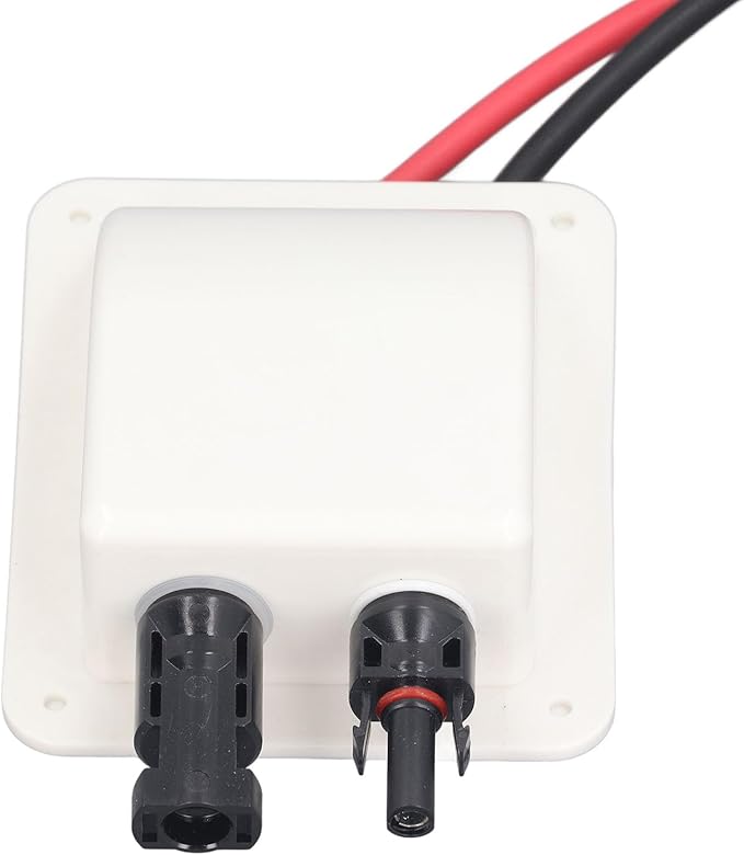 Walfront Solar Double Cable Entry Gland Pass Through Weatherproof Housing Plate Box with 2m 10AWG Extension Cord for Boats Yachts RV Roofs