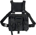 MiOYOOW Sports Chest Bag Waterproof Front Chest Bag 2-Way Zipper Chest Tactical Pack with 4 Pockets Divided Storage for Workouts Running Cycling