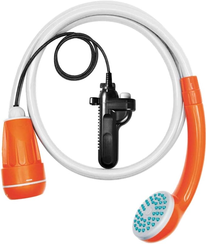 Moonight Portable Camping Shower Battery Powered Helio Pressure Shower for Outdoors Camping Pet Cleaning Car Washing Plants Watering Battery Powered Pump Watering System