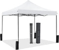 10 x 10ft Pop Up Canopy Tent Easy Setup Outdoor Shade Instant Portable Sun Shelter Canopy Tent for Parties Camping BeachWhite