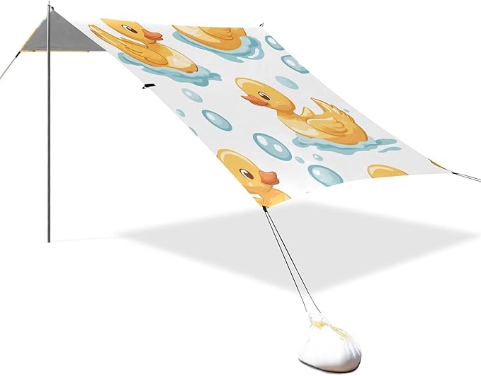 ALAZA Duck Color Beach Tent Sun Shelter Portable Canopy Sunshade for Outdoor Camping Picnics Backyard Fun 10x9 ft