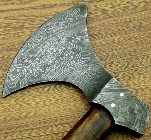 Axe Damascus Steel 18 Rose Wood Handle Axe/Hand Forged Woodsman Axe